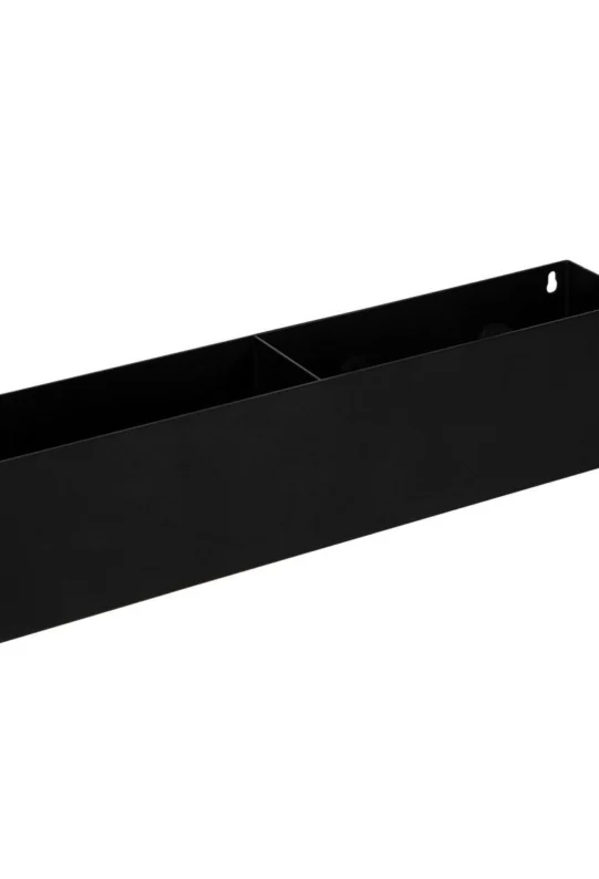 Полка для ванной настенная черная, нержавейка 50 x 10 x 10 см, для шампуней и косметики с держателем для полотенец