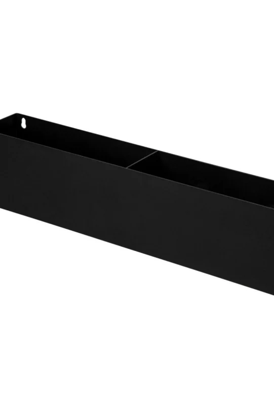 Полка для ванной настенная черная, нержавейка 50 x 10 x 10 см, для шампуней и косметики с держателем для полотенец