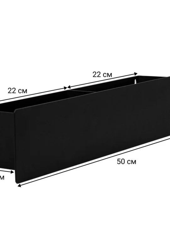Полка для ванной настенная черная металлическая 50 x 10 x 10 см, для шампуней и косметики