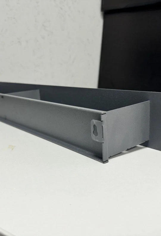 Полка для кухни настенная серая металлическая 66 x 8 x 10 см, для специй